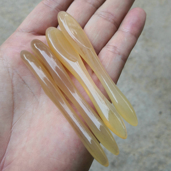 透透的 短中柄山羊角手工羊角毛衣勾针柄蕾丝手钩编织工具 微钩针