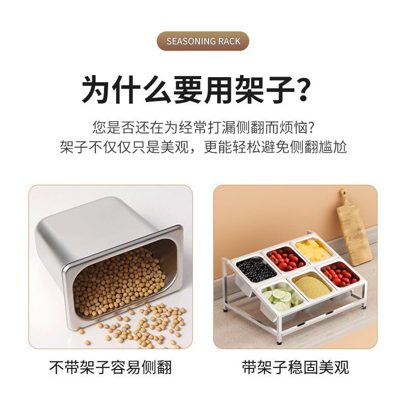 1/6不锈钢斜面份数盆奶茶店自助餐厅带盖方盆调料盒果酱专用盒子