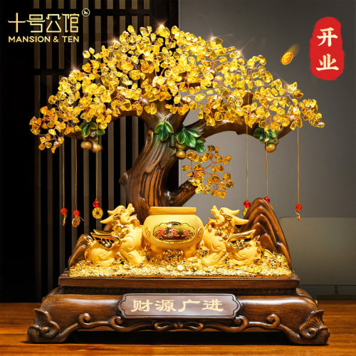 发财树貔貅聚宝盆摆件客厅酒柜招财聚财装饰品店铺收银台开业礼物