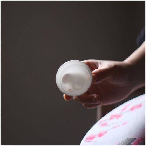 见山阁小雅茶杯品茗杯骨瓷主人杯女士专用喝茶纯白个人杯男高端