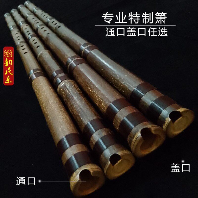 竑韵高级吹奏乐器降e调d调专业八孔通口长萧高端演奏级紫竹洞箫