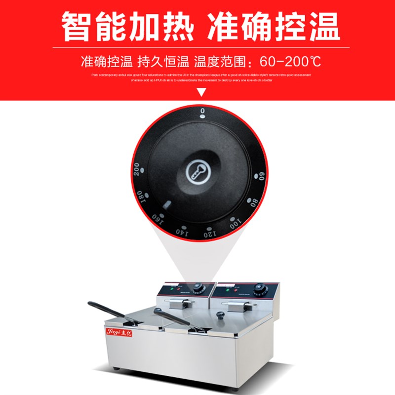 电炸锅 商用 单缸双缸电炸炉家用小型全自动加厚大容量炸油条机