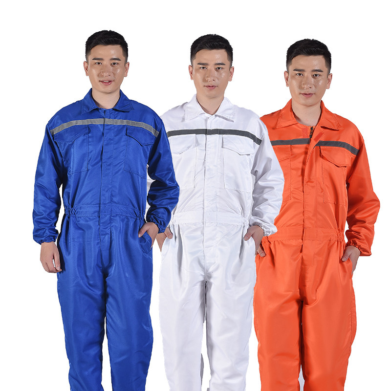 立领汽车修理工作服连体男秋冬季防溅水劳保服男女通用一体服反光