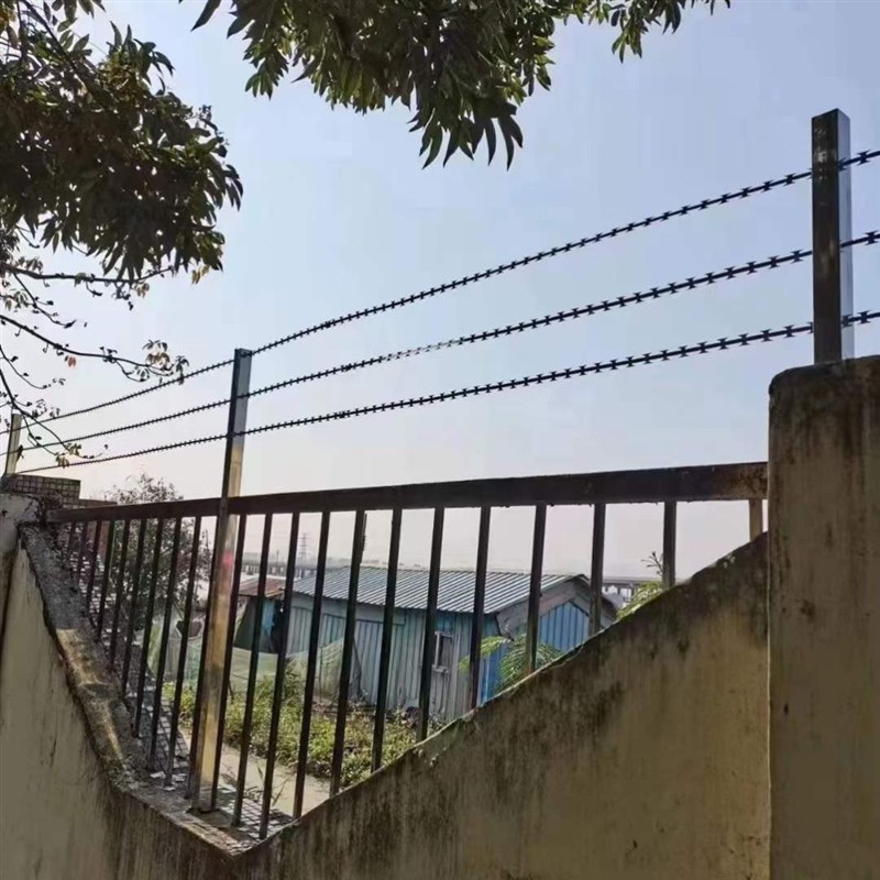 镀锌不锈钢直条刀片刺绳防盗防爬刺墙上围墙加高护栏带刺铁丝刺绳图片