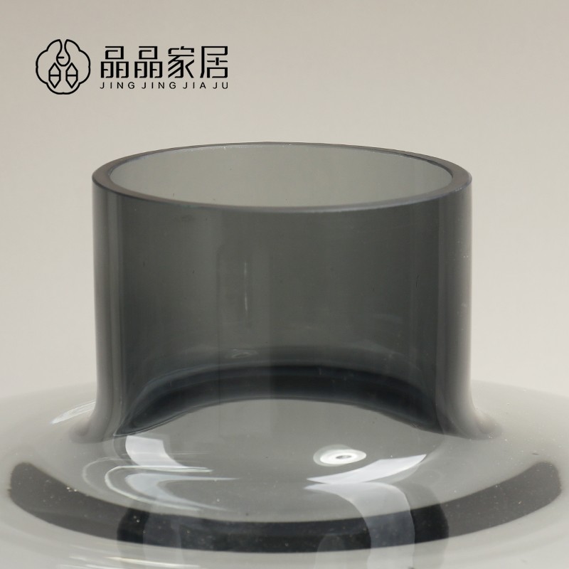 北欧简约落地高级灰色透明水培花瓶餐桌家居玻璃摆设客厅软装饰品
