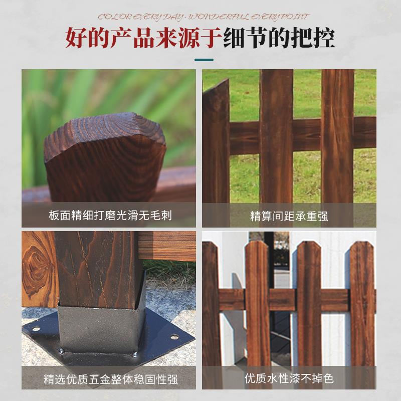 户外防腐木栅栏小木门入户农村院子围栏篱笆别墅庭院花园护栏院门