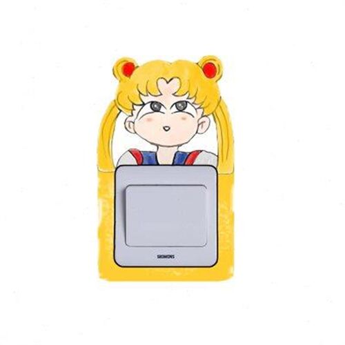 木质立体开关贴开关保护套儿童房美少女水冰月装饰墙贴插座套