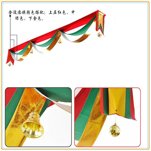 圣诞节装饰品波浪旗三层挂旗拉旗商场店铺门头天花板吊饰氛围布置