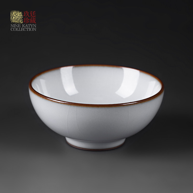 玖廷手工汝窑主人单杯景德镇陶瓷功夫茶杯个人专用品茗杯开片可养