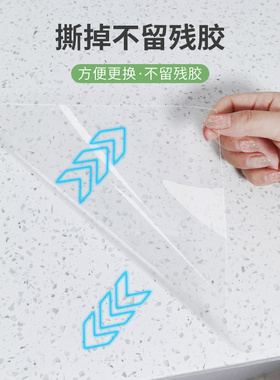加厚厨房灶台贴膜透明台面保护膜大理石耐高温餐桌岩板专用家具膜
