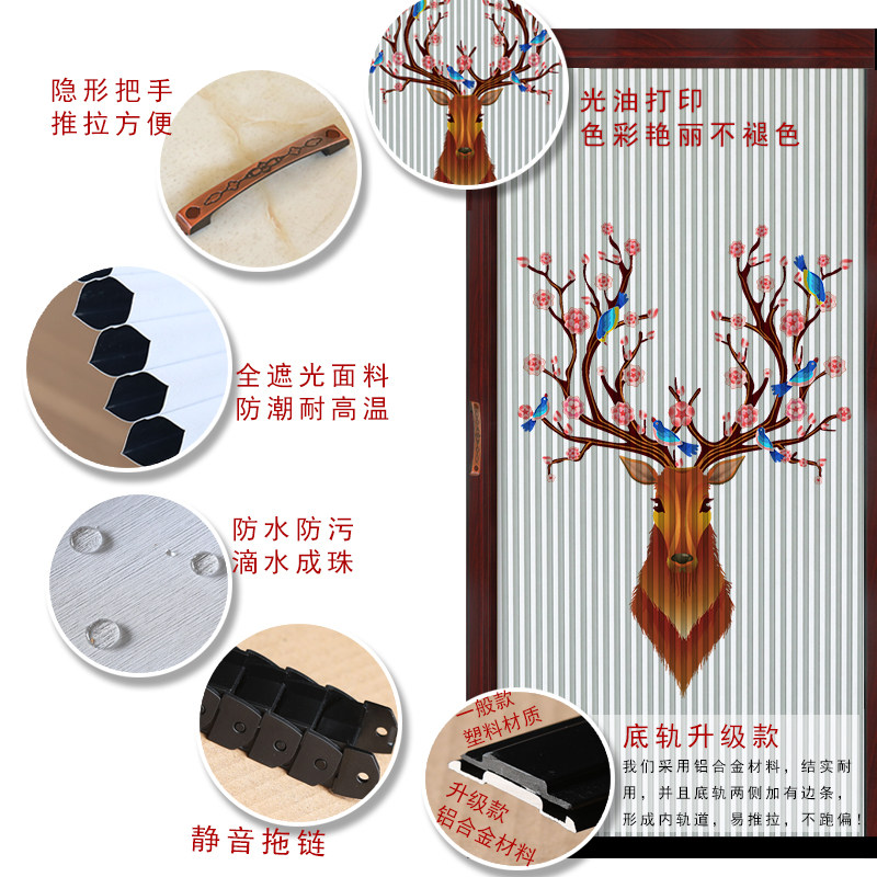 隐形折叠移门隔断无轨门帘厨房移门推拉阳台卧室隔热蜂巢门定制