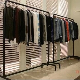 铁艺衣架杆服装店男女货架展示架落地式中岛架侧挂架衣服架子包邮