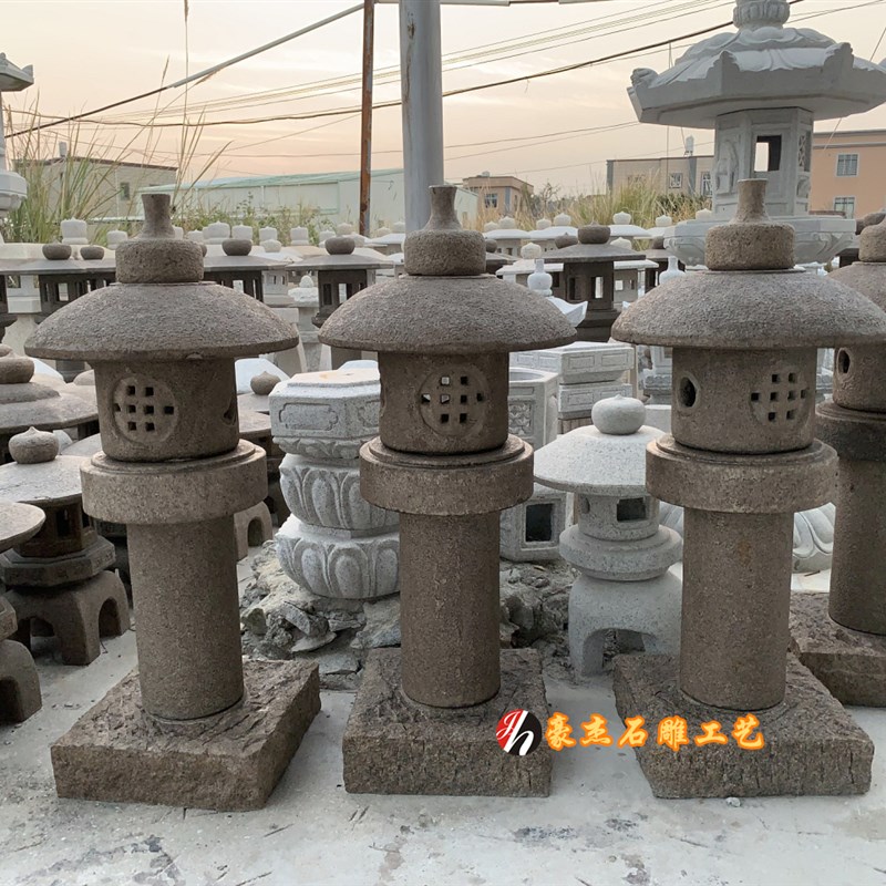 石雕灯户外仿古园林景观灯庭院石灯笼石柱灯花园装饰石头灯摆件