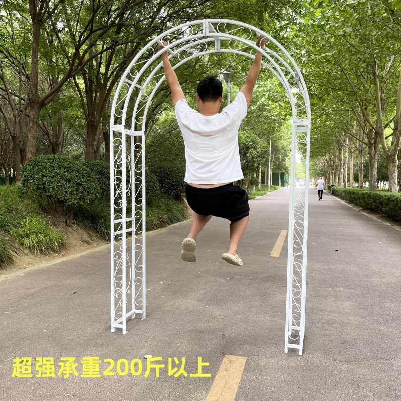 欧式铁艺拱门花架户外园艺装饰门别墅庭院月季爬藤架铁线莲花园门