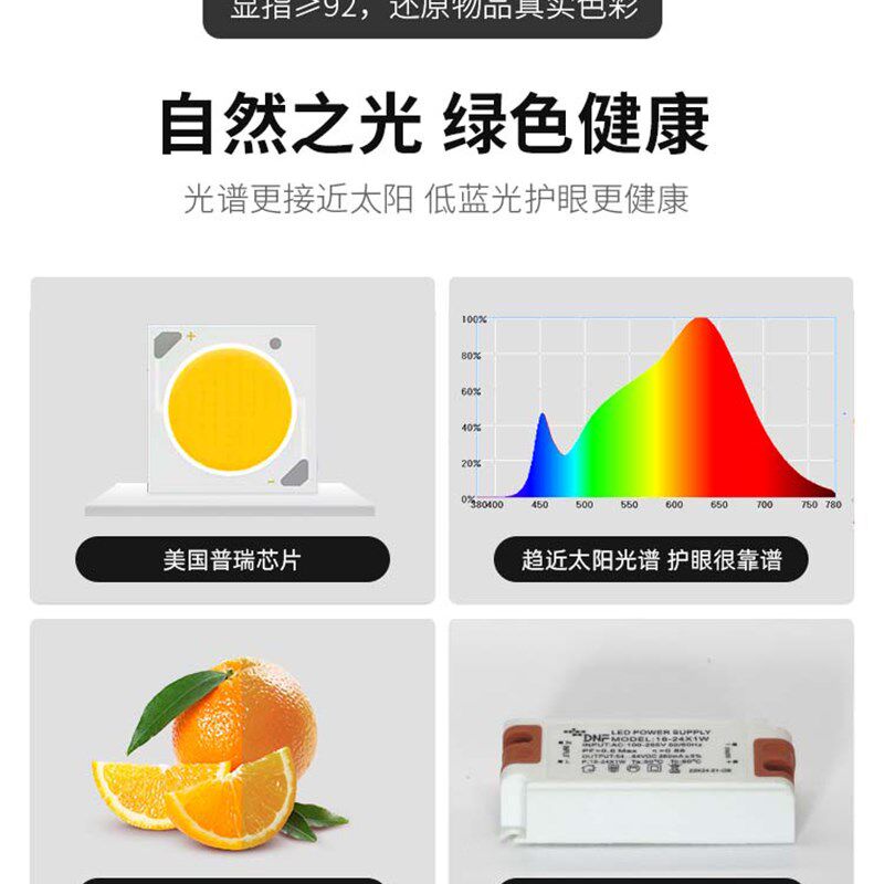 led方通射灯110V专用单头双头方形商用店铺铝方通吊顶格栅斗胆灯图片