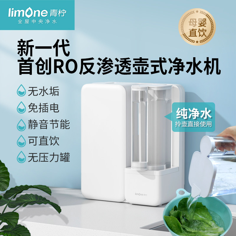 青柠家用水壶净水机无电直饮机台式净水器ro反渗透壁挂纯水机新款