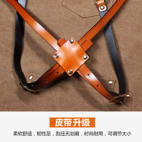 牛仔围裙定制女餐饮厨房咖啡师奶茶店男士画画酒吧防水美发工作服