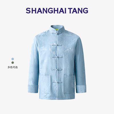 上海滩新中式提花丝绸棉质男衬衫