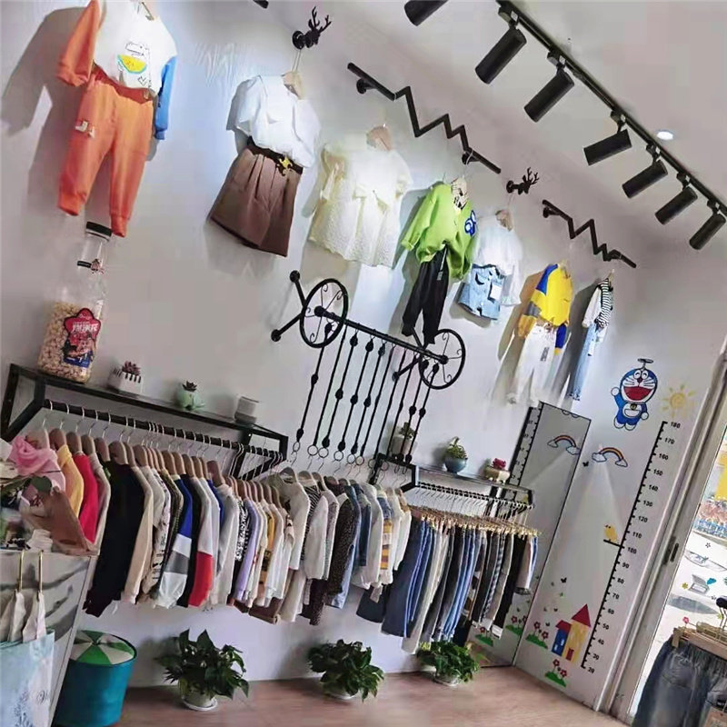 铁艺服装店展示架上墙壁挂式女童装店铺装修货架墙面套装挂衣服架