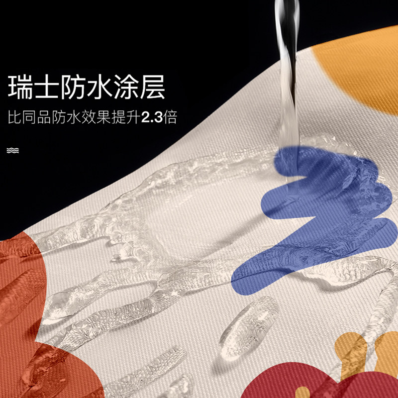 插画风浴室防水浴帘套装免打孔加厚防霉隔断挂帘卫生间挡水帘淋浴