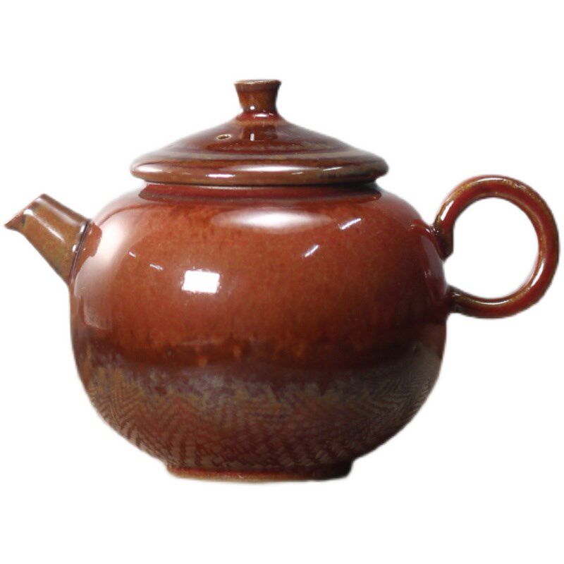 手工柴烧茶壶 陶瓷 功夫茶具 中式泡茶壶 小号窑变单壶 日式复古