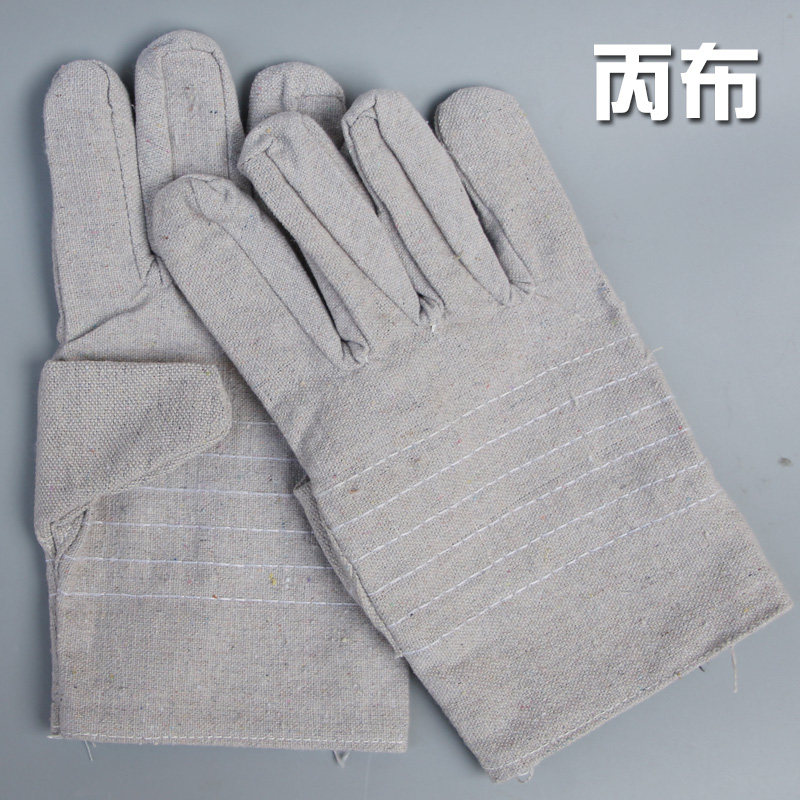 劳保手套双层加厚白帆布手套电焊手套包邮机械厂耐磨帆布手套包邮
