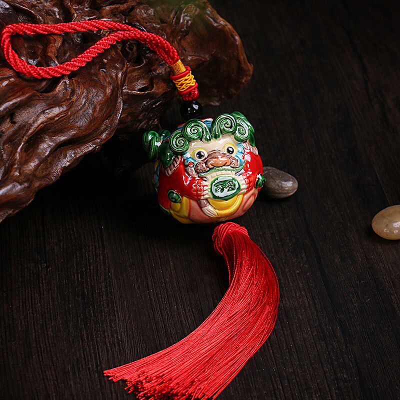 厦门交趾陶三面风狮爷汽车挂件祝福饰品平安风俗产品创意包邮