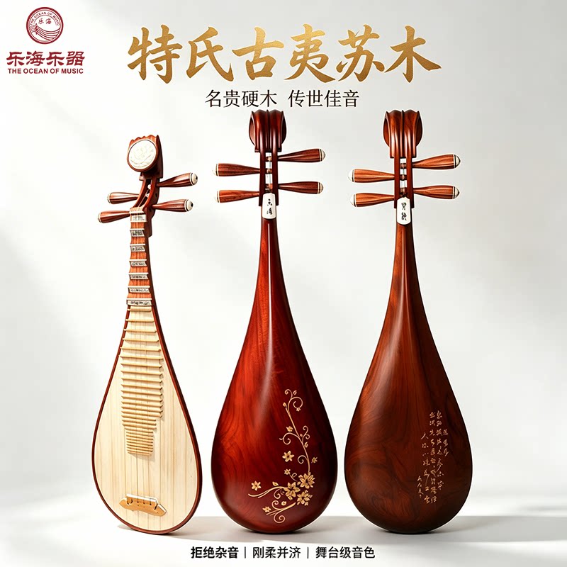乐海琵琶乐器初学者进阶专业考级特氏古夷苏弦下有余琵琶DJ13X