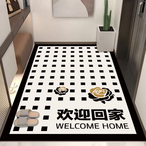 皮革加厚入户玄关除尘地垫防滑耐脏地毯PVC免洗可擦裁剪进门门垫