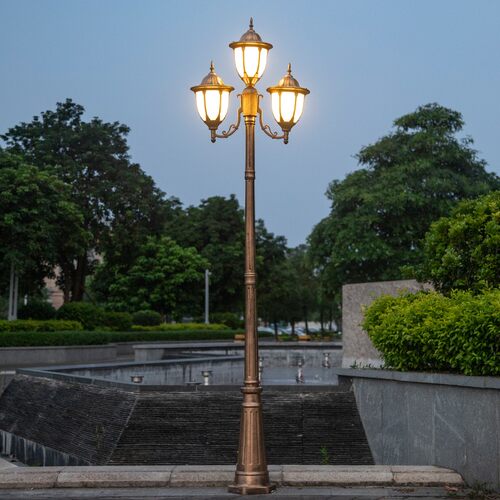 欧式路灯庭院草坪灯防水灯户外灯景观公园别墅小区双头高杆灯超亮