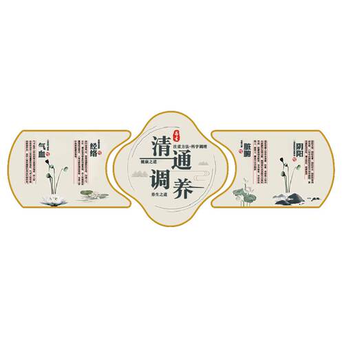 中医馆文化形象墙养生装修饰挂画贴美容院氛围布置高级感背景设计
