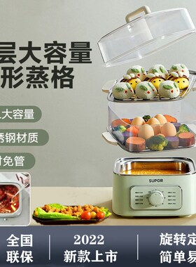 电蒸锅家用炖蒸煮一体锅小型多功能电蒸笼三层大容量不锈钢电热锅