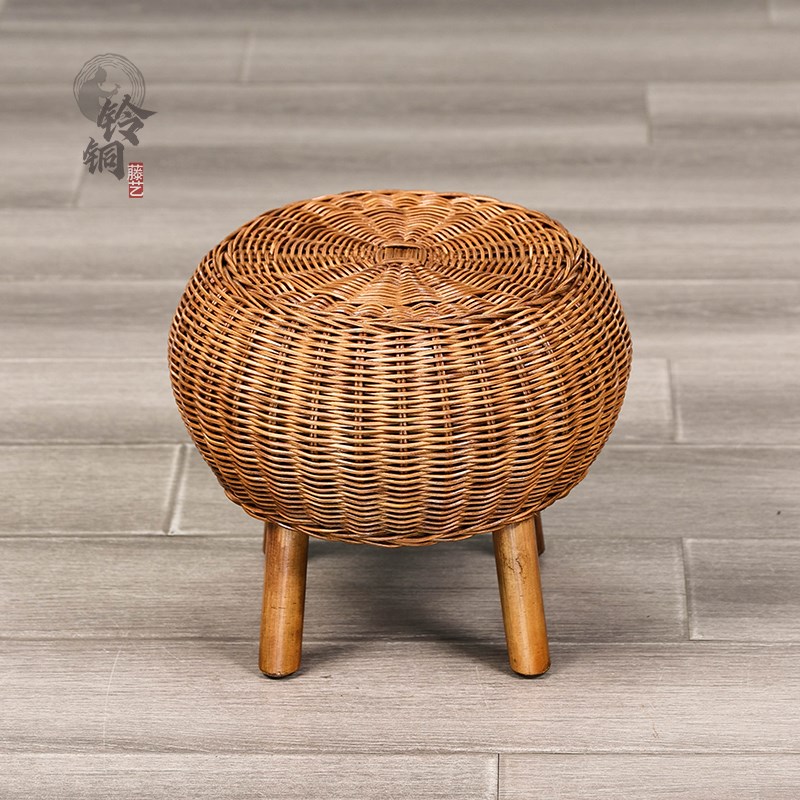 手工编织天然植物藤棒棒糖蒲团椅手工编织家用防尘新中式饭厅别墅