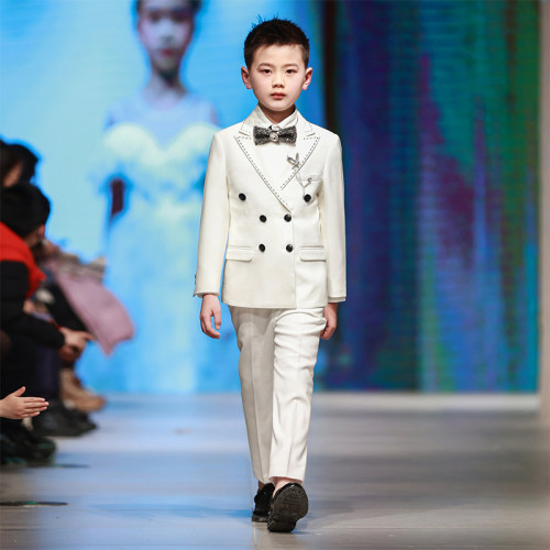 儿童西装套装帅气2023新款花童男童礼服走秀英伦小西服钢琴演出服