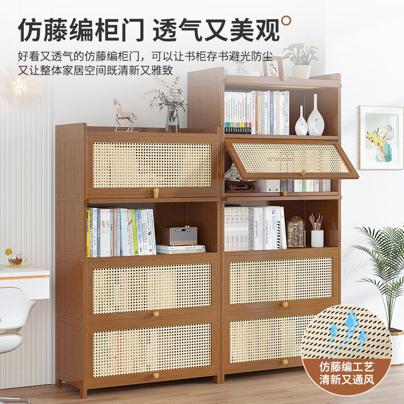 家用书柜楼梯间收纳柜儿童书架落地置物架一体靠墙图书馆储物柜子