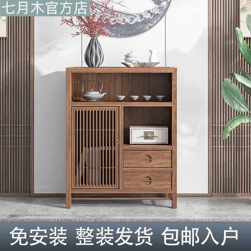 新中式立柜餐边柜靠墙柜茶室家具茶具柜子茶叶柜斗柜禅意储物柜
