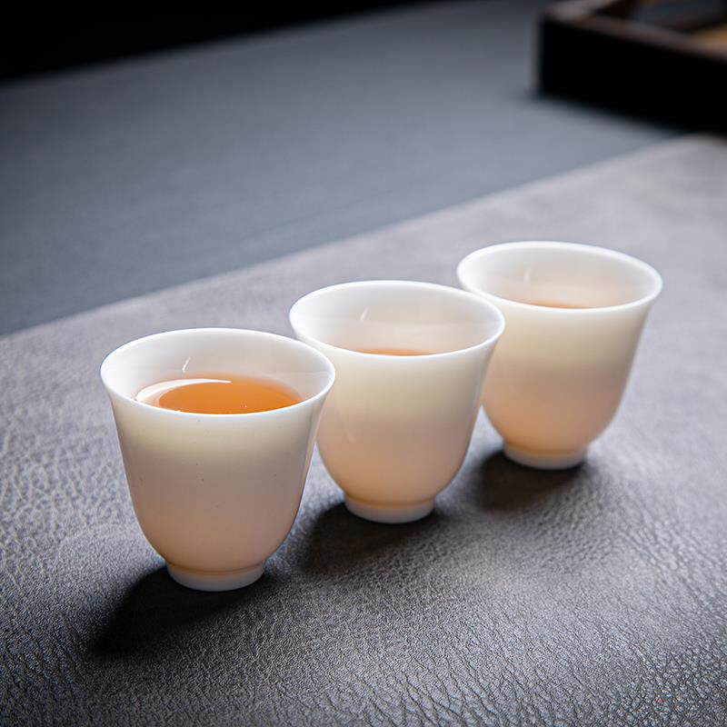 7头亮光羊脂玉瓷整套功夫茶具套装定制logo中式白色一壶六杯礼盒
