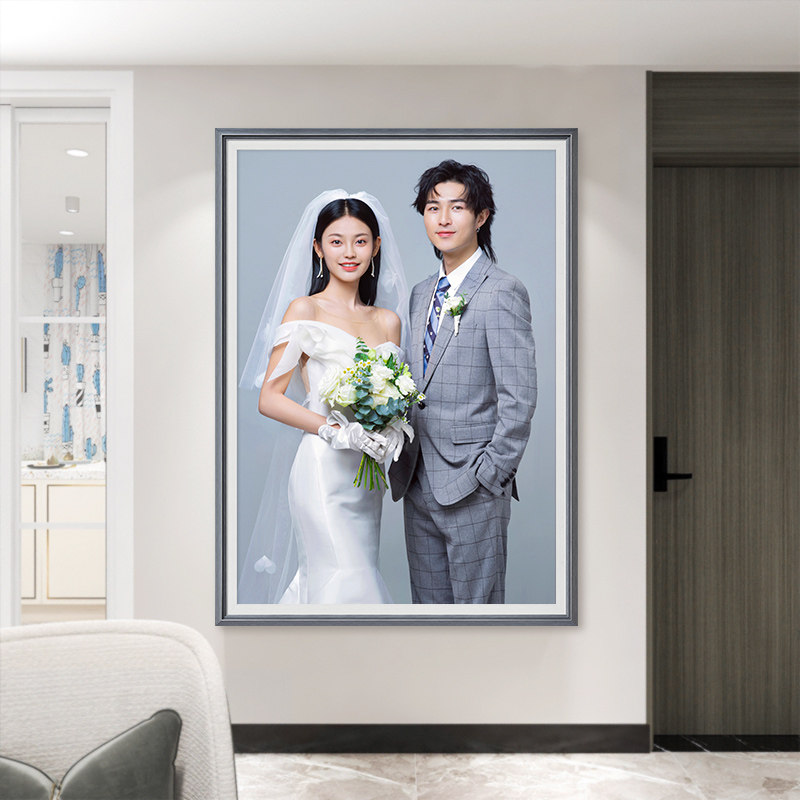 婚纱照相框玄关宫格30 40寸大尺寸结婚照片放大打印挂墙客厅走廊
