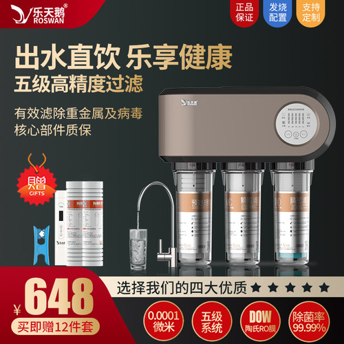 DIY乐天鹅净水器家用直饮自来水过滤器厨房净化器ro反渗透净水机