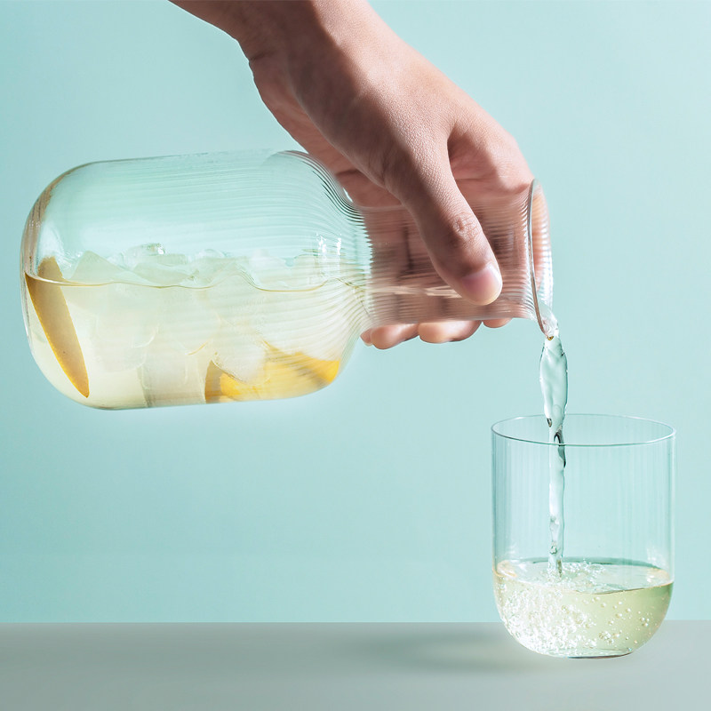 日式凉水壶耐高温玻璃水杯套装简约冷水壶家用果汁壶 一壶一杯
