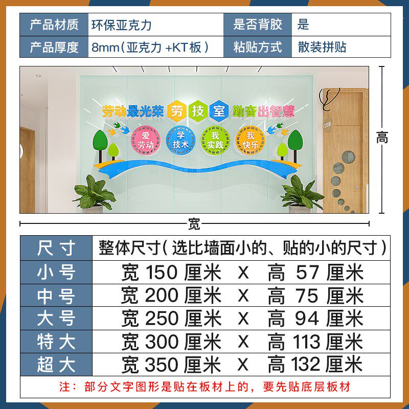 中小学劳技室劳动实践功能室教室墙面装饰布置学校园文化墙贴纸画