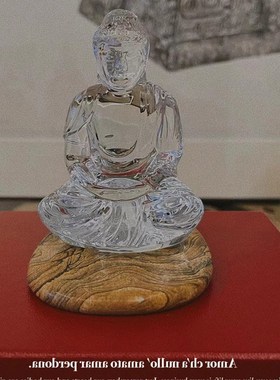 佛像K9透明水晶佛祖如来佛造像坐像供奉家用摆件车载佛事高级礼品
