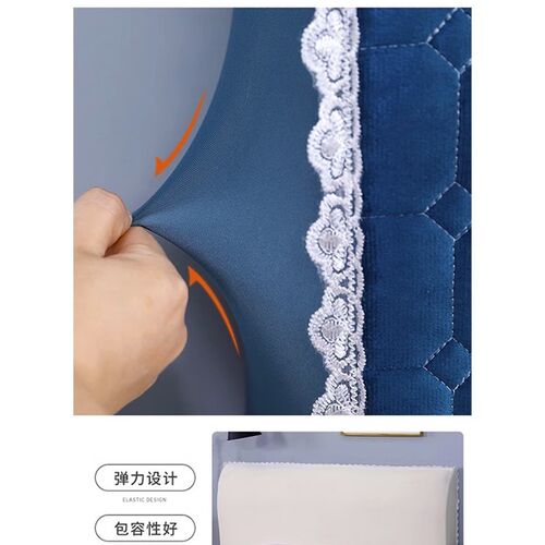 床头套罩全包北欧风格新款夹棉加绒床靠背防尘保护套罩可拆洗布艺