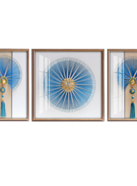 金帝丝客厅沙发背景墙挂画手工制作立体丝线画玄关走道轻奢装饰画