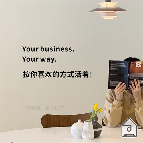 柒页 文艺简约励志句子 卧室书房客厅装饰 咖啡店拍照背景墙贴纸