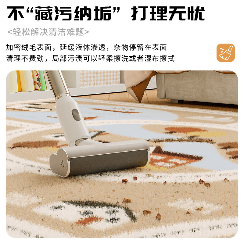 儿童地毯冬季毛绒加厚汽车轨道游戏爬爬垫客厅卧室床边毯玩耍地垫