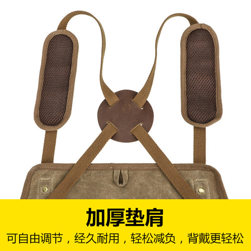 时尚欧美围裙定制户外园艺师木工维修男士耐磨帆布背带防水工作服