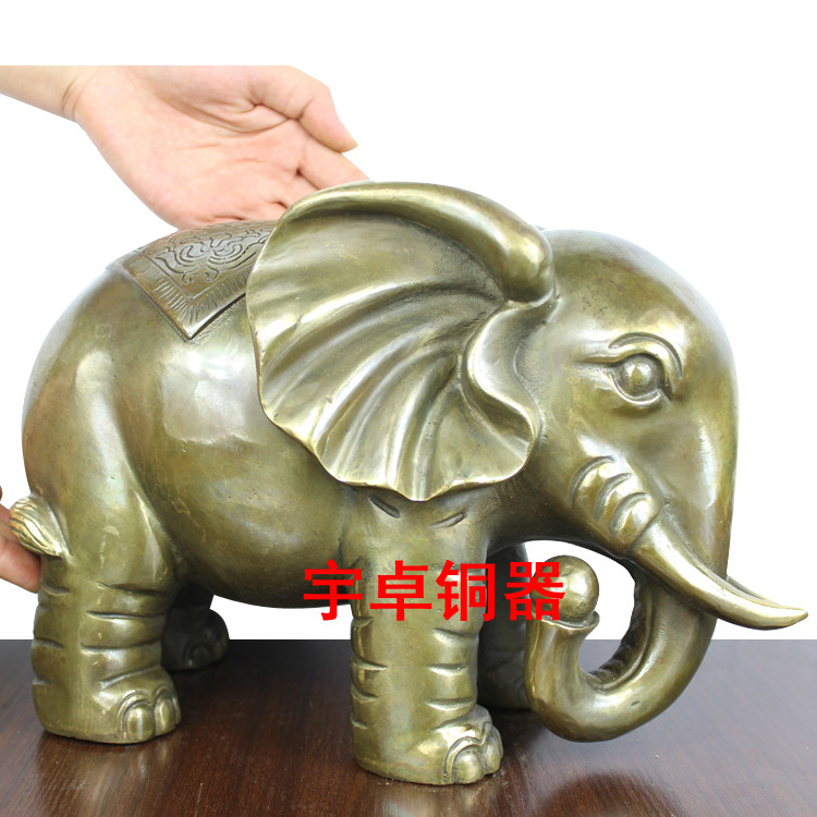 宇卓铜器 纯铜象 铜财福象 铜大象 铜工艺品 家居装饰 办公室摆件
