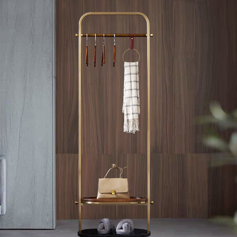 意式不锈钢金色衣架落地客厅挂衣架个性艺术门口多功能卧室置物架