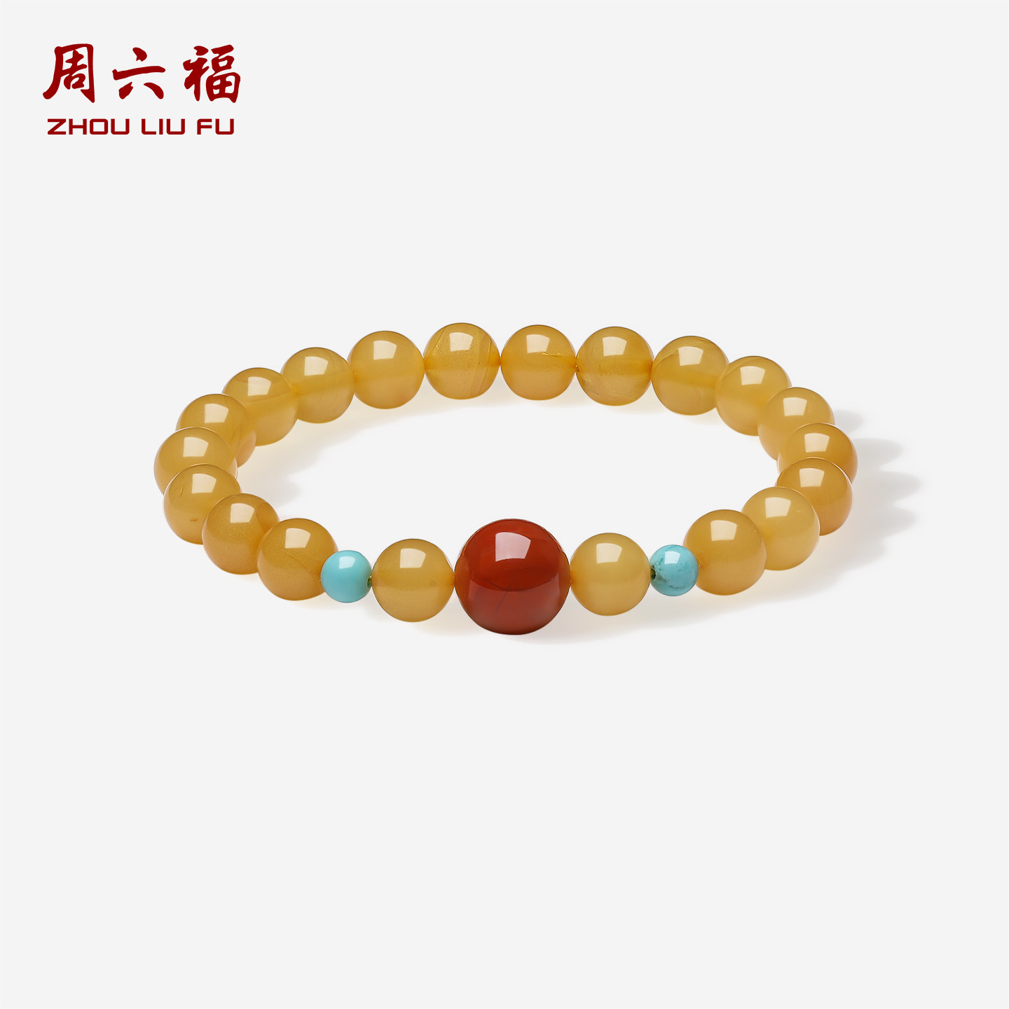 周六福蜜蜡手串半宝女款